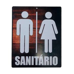 Placa ativa De Parede Em Madeira Banheiro Sanitário Unissex