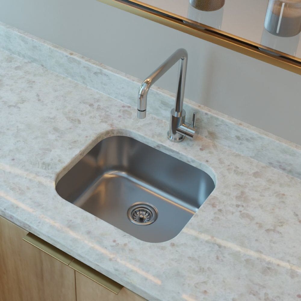 Cuba de Inox para Cozinha N3 40x34x14cm com Válvula Ghel Plus Cinza