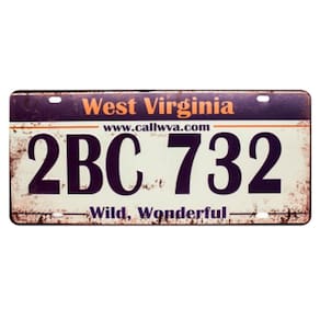 Placa De Carro Decor Em Madeira State Route - West Virginia