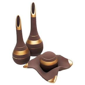 Jogo De Vasos Par Lâmpadas E Centro De Mesa Choco Gold
