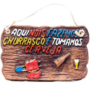 Placa Decorativa Aqui Nóis Fazemos Churrasco Tomamos Cerveja
