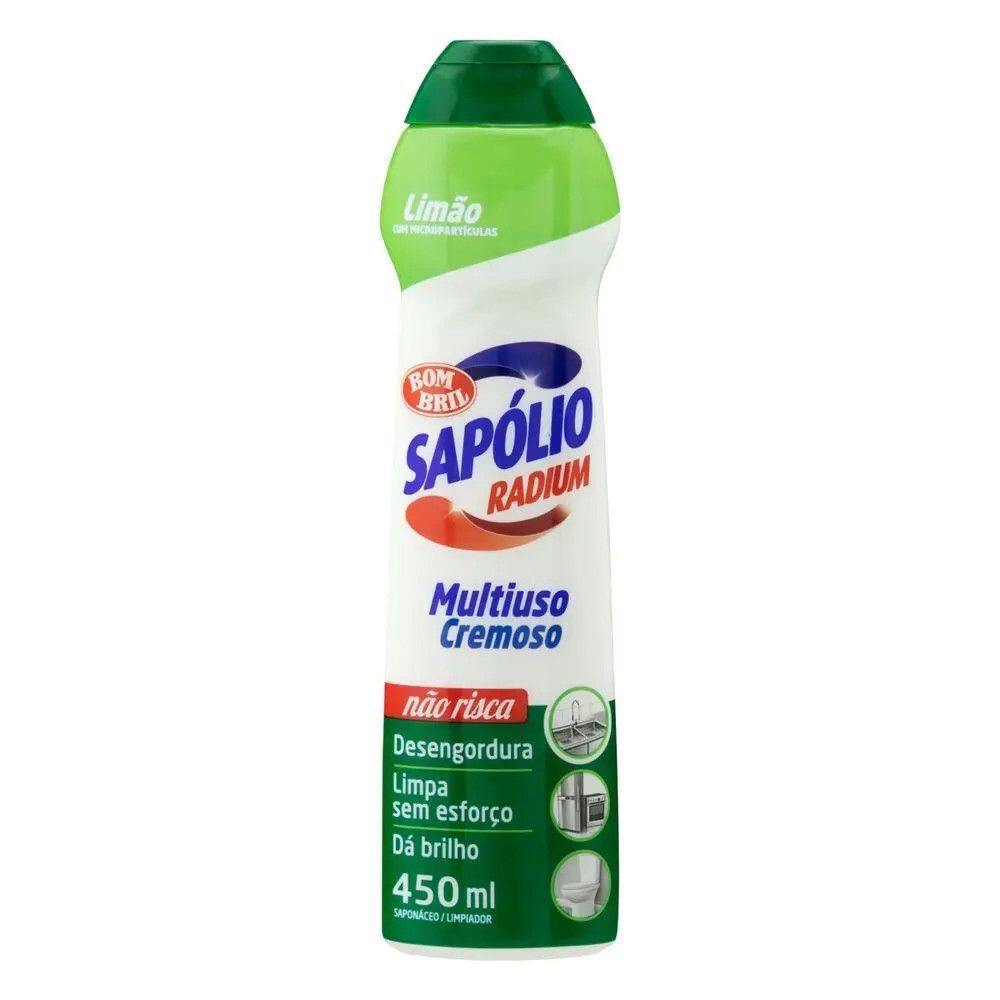 Kit Sapolio Radium Cremoso Limão 3un 450ml Bombril