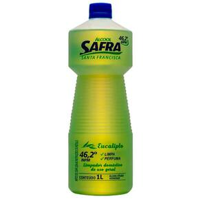 Kit 3 Álcool Liquido 46,2° INPM Etílico Eucalipto 1L Safra