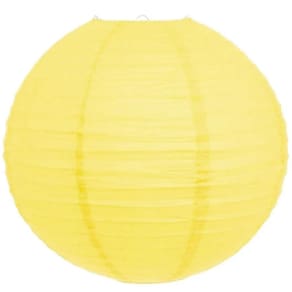 Lanterna Luminária De Papel Oriental Amarela - 35cm