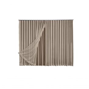 Cortina Microfibra Com Voil 5,00x2,30 Para Trilho Duplo Branco