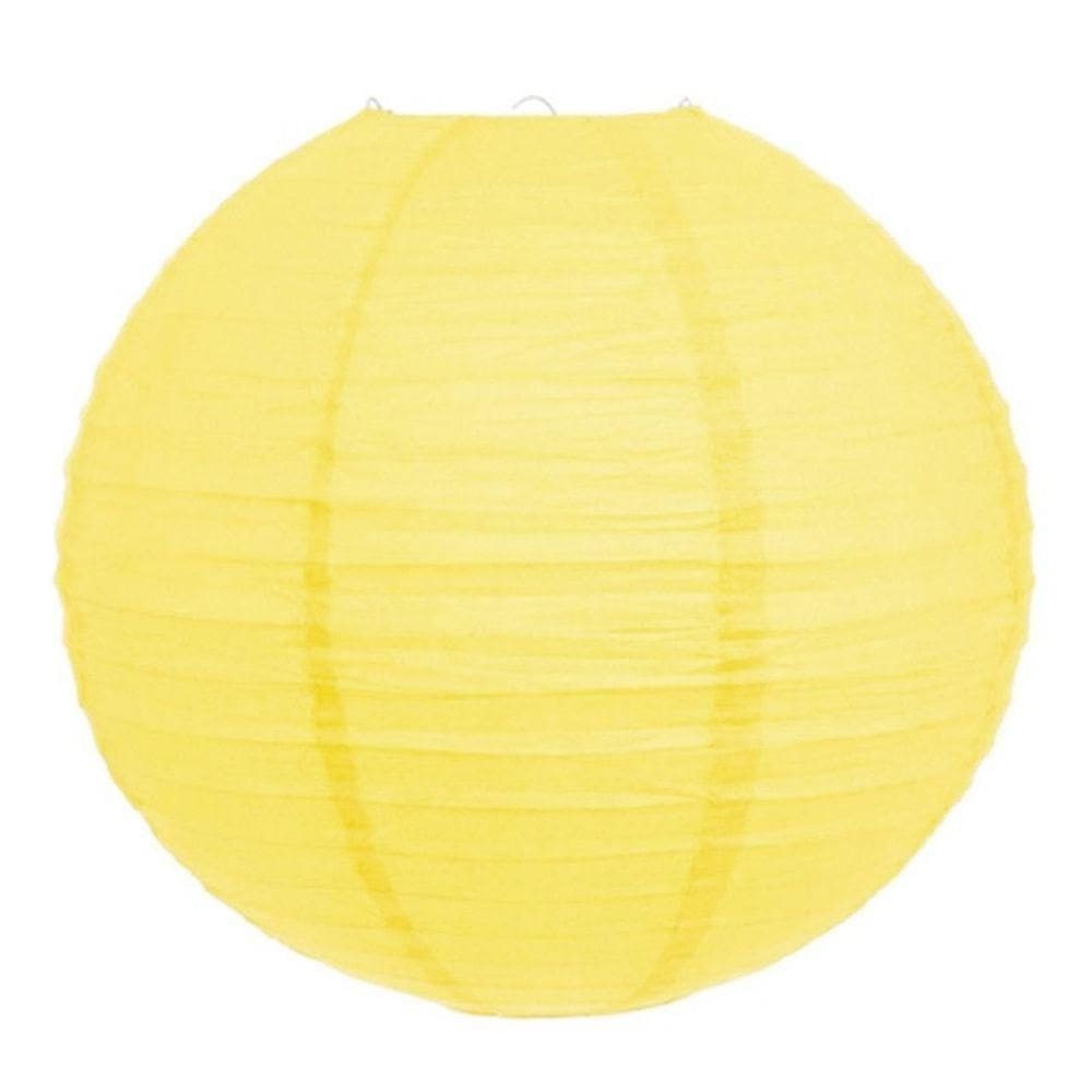 Lanterna Luminária De Papel Oriental Amarela - 30cm