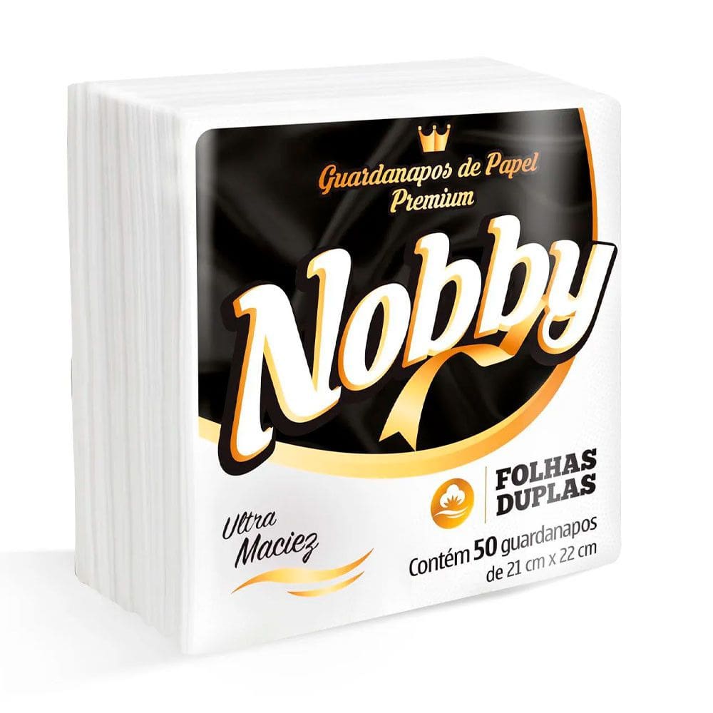Kit com 5 Guardanapo Folha Dupla 21x22 com 50 Unidades Nobby