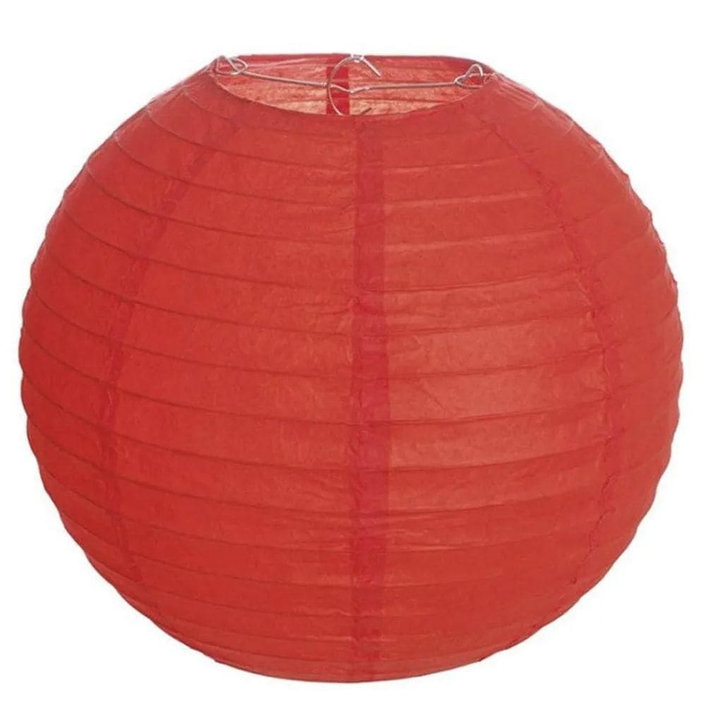 Lanterna Luminária De Papel Oriental Vermelha - 35cm