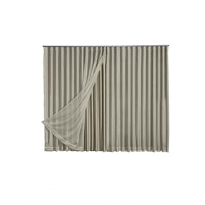 Cortina Microfibra Com Voil 2,80x1,80 Para Trilho Duplo Branco