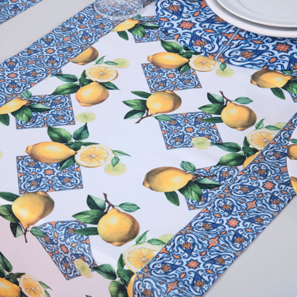 Caminho de Mesa Estampado Allegra 1 Peça Limâo