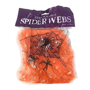 Teia De Aranha Laranja Para Decoração De Festas
