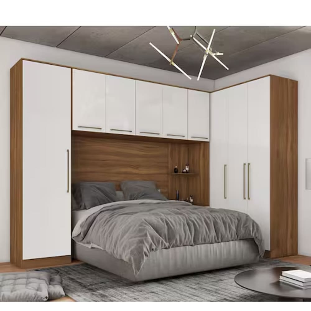 Jogo de Quarto Modulado Irlanda em L 318mx170m - Amendola Touch/Branco Demóbile