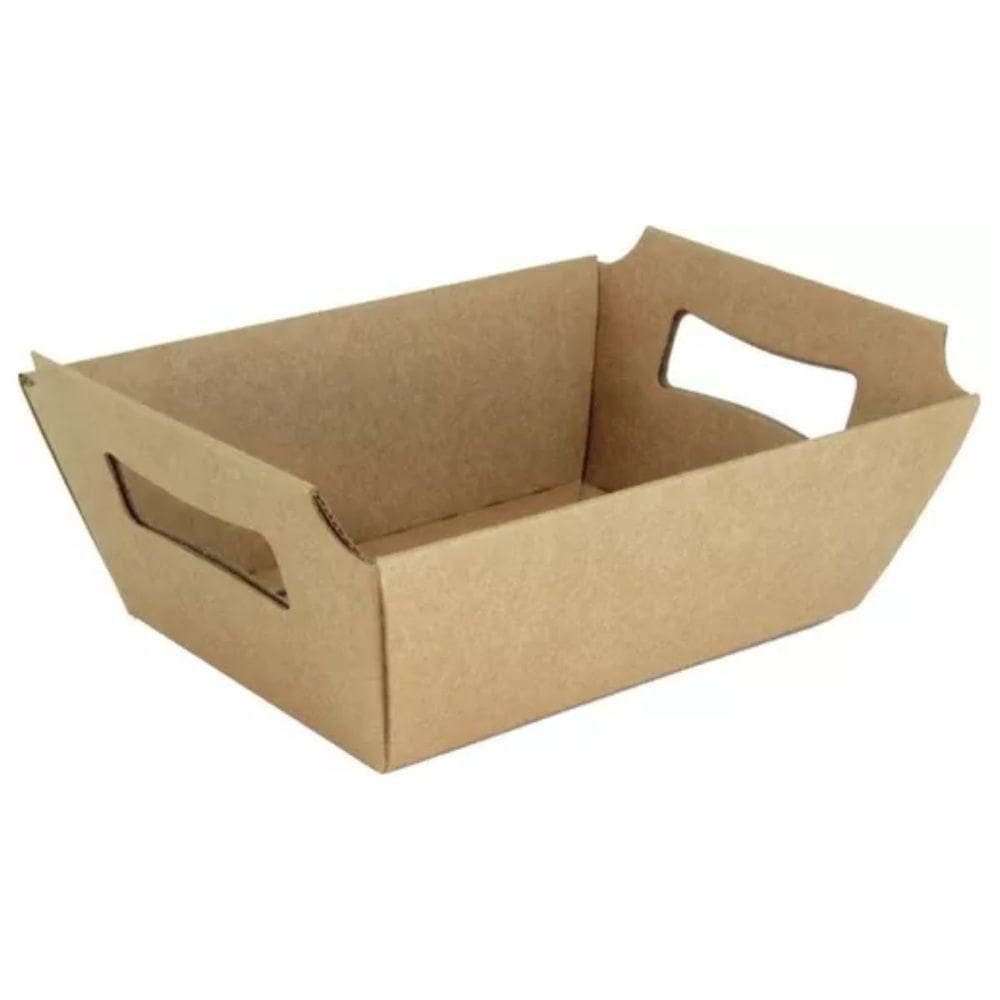 Cesta Decorativa De Papel Cartão Kraft Liso Tamanho G