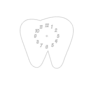 Relógio Acrílico Dente Branco Sala Escritório Dentista
