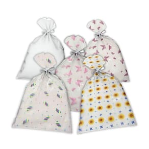 Saco De Poli Transparente Estampado 15x30cm - 50 Unidades Modelo Chuva De Amor