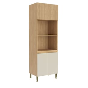 Torre Quente para Cozinha 4 Portas 70cm X 220cm X 52,0cm Rebeca Mel/Off White