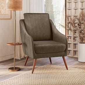 Poltrona Decorativa Estofada com Pés Palito Monserrat Espresso Móveis Marrom