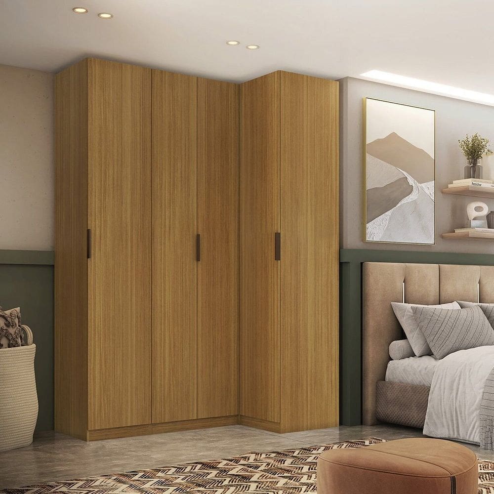 Guarda-roupa de Canto Reto 4 Portas Altezza Slim Freijó