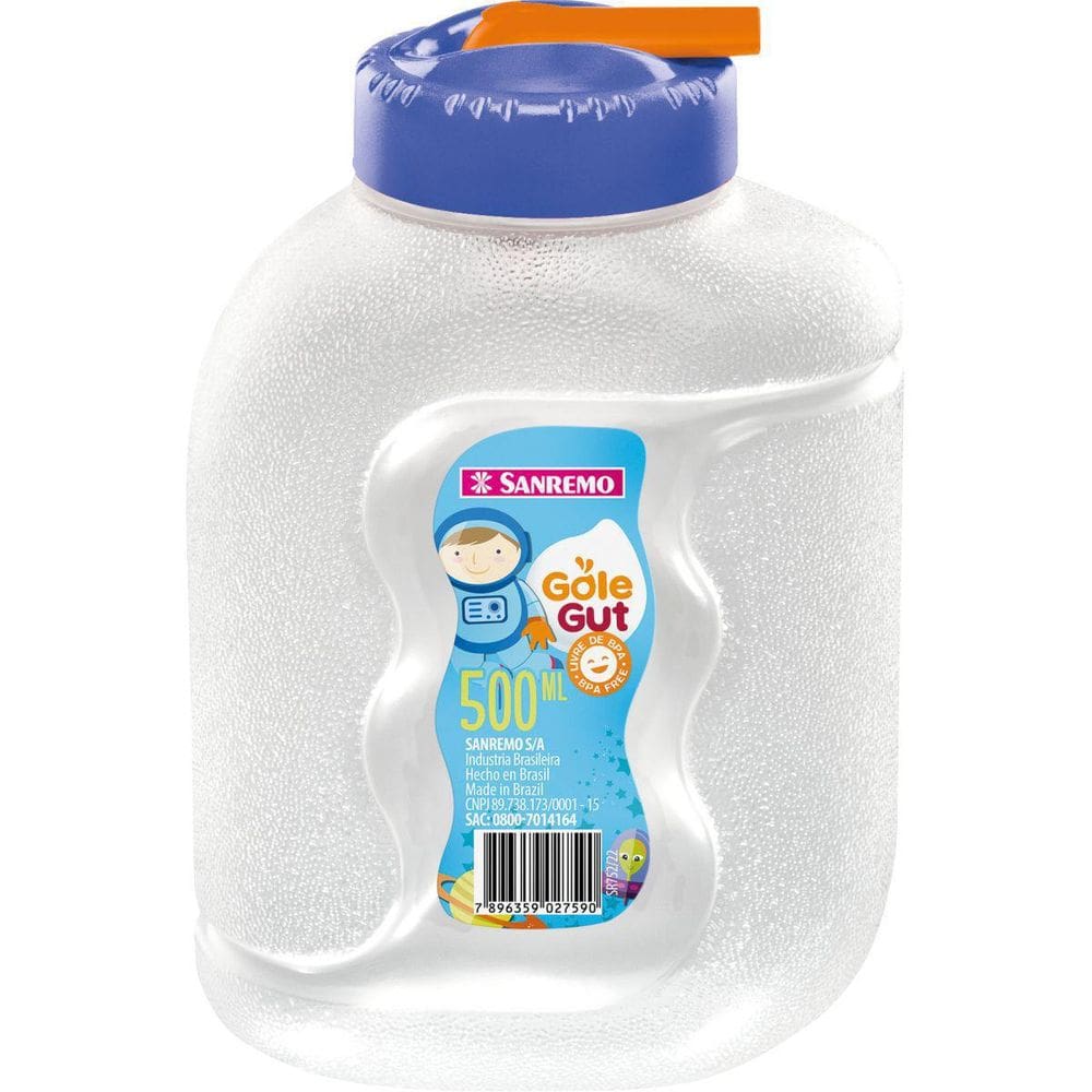 Garrafa Plástica Gole Guti 500 ML Tampa AZUL