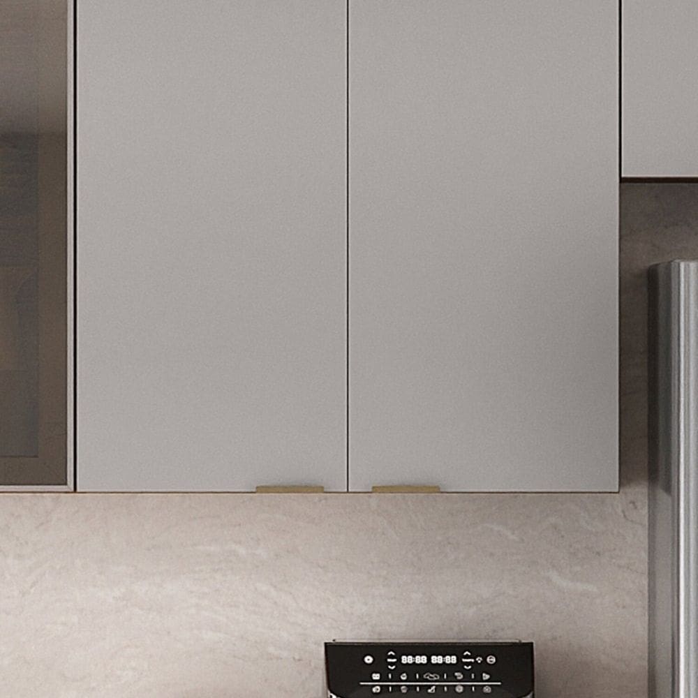 Armário 80cm 2 Portas Mdf Dobradiças Slow Motion Lumina Itatiaia Cinamomo/Cinza