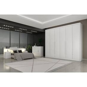 Guarda Roupa Casal 6 Portas 6 Gavetas - Orfeus-Branco - Móveis Novo Horizonte