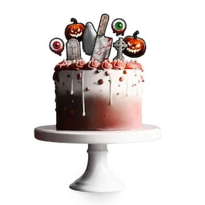 Topo De Bolo Cenário Halloween - 8 Unidades