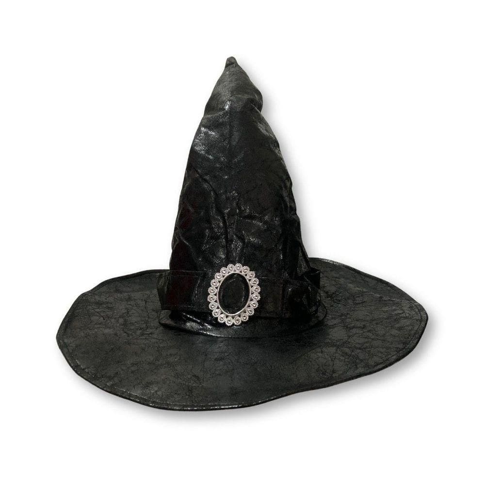 Chapéu De Bruxa Preto Com Fecho Luxo Halloween