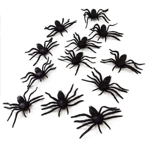 Decoração Halloween Aranha Preta - 12 Unidades