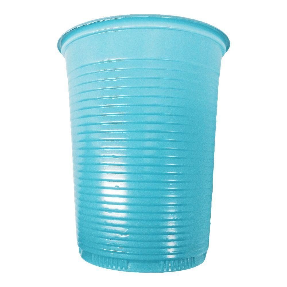 Copo Descartável Azul Claro De Festa - 200ml - 50 Unidades
