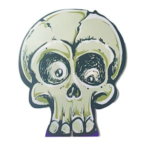 Enfeite De Mesa Caveira Halloween Mdf - 22cm X 19cm