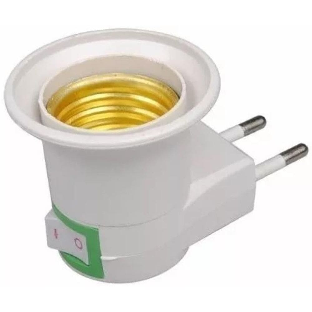 Adaptador Soquete Lâmpada Led E27 Com Tomada Plug