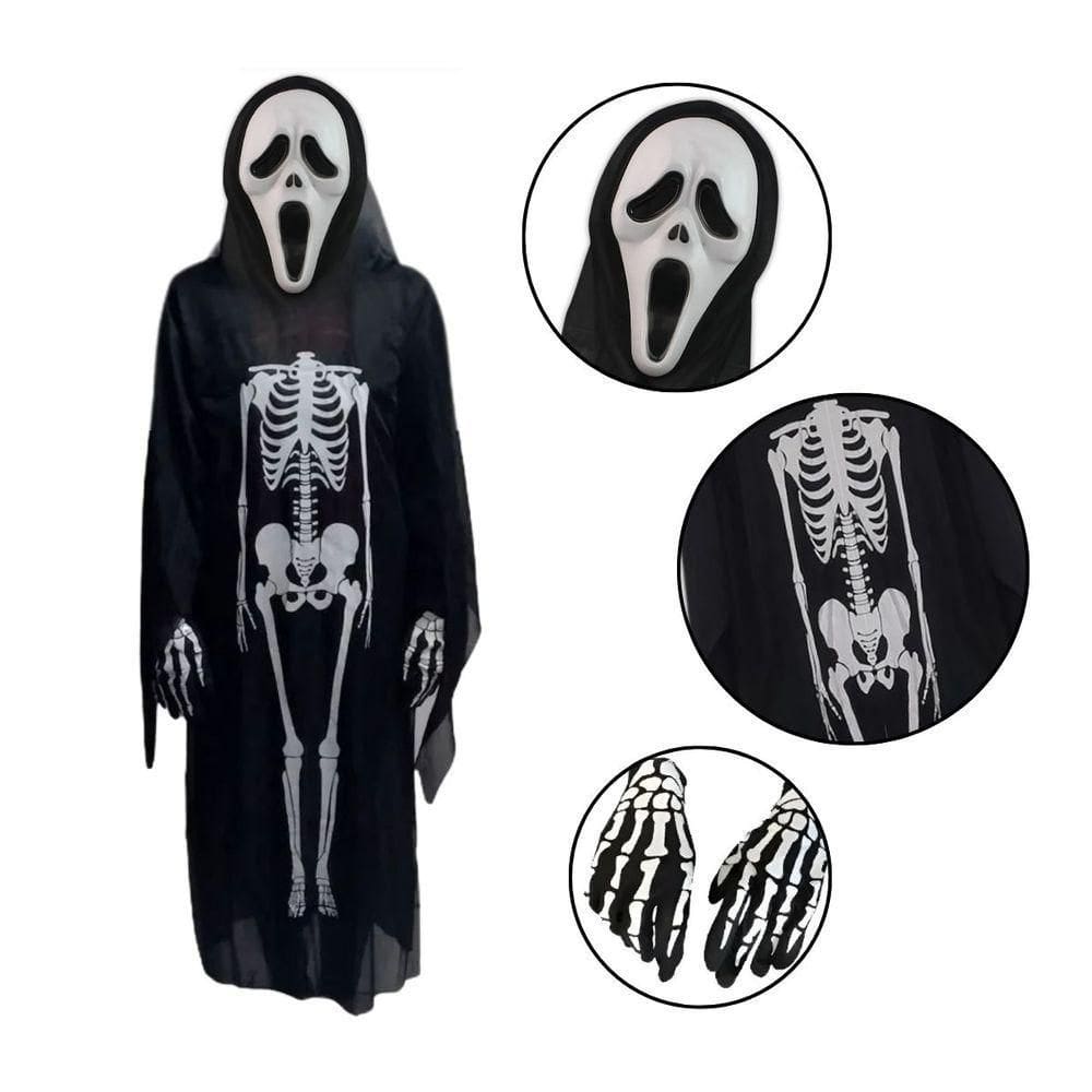 Kit Fantasia Pânico Halloween - Adulta