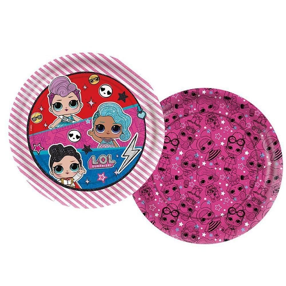 Prato Redondo Lol Surprise 18cm - 12 Unidades