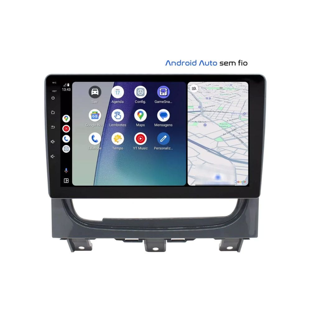 Central Multimídia Strada 2012 2013 2014 2015 2016 2017 2018 2019 Svart Tela de 9" 2GB de RAM Android Auto e Carplay + Câmera de ré