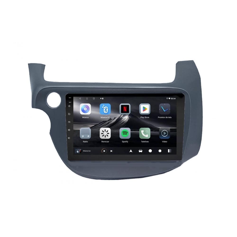Central Multimídia Honda Fit 2009 2010 2011 2012 2013 Svart Tela de 9" 2GB de RAM Android Auto e Carplay + Câmera de ré