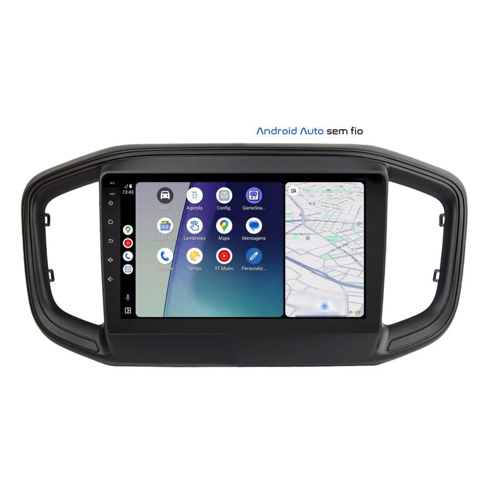 Central Multimídia Nova Strada 2021 2022 Svart Tela de 9" 2GB de RAM Android Auto e Carplay + Câmera de ré