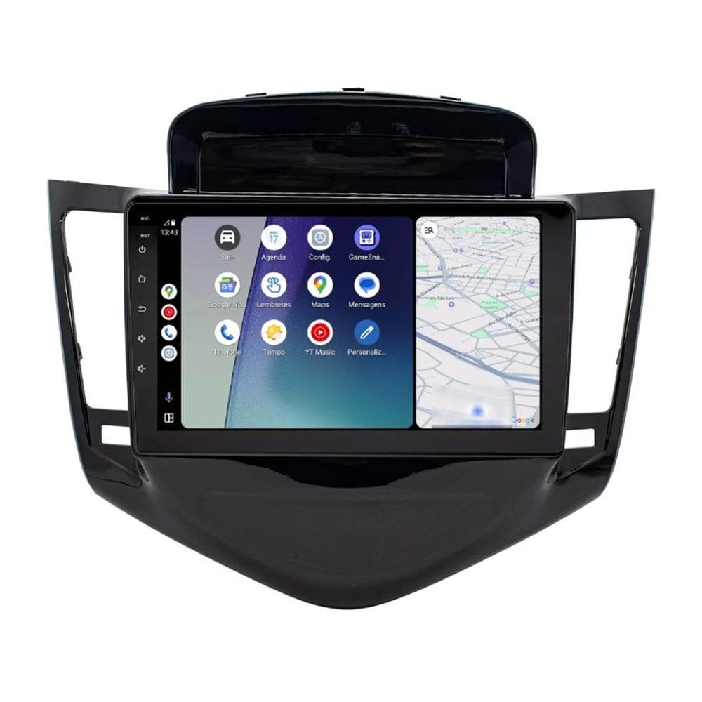 Central Multimídia Cruze LT LTZ 2011 2012 2013 2014 2015 2016 Svart Tela de 9" 2GB de RAM Android Auto e Carplay + Câmera de ré