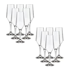 Conjunto 12 Taças Buffete Champanhe Festas Casamentos 186ml Vidro Cristalino Nadir
