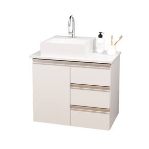 Balcão Móvel Gabinete Mdf Para Banheiro Com Tampo & Cuba 60cm