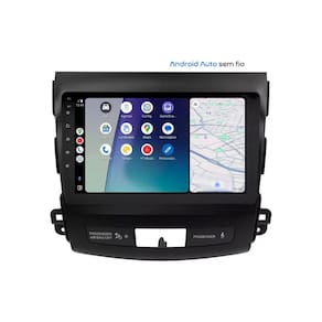 Central Multimídia Outlander 2008 2009 2010 2011 2012 2013 Svart Tela de 9" 2GB de RAM Android Auto e Carplay + Câmera de ré
