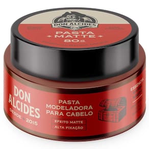 Pasta Matte Para Cabelo Barba Negra Pomada Alta Fixação 80g Don Alcides