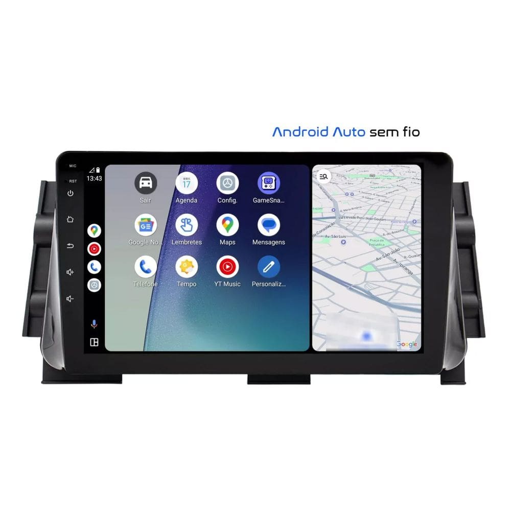 Central Multimídia Kicks 2017 2018 2019 2020 2021 Svart Tela de 9" 2GB de RAM Android Auto e Carplay + Câmera de ré