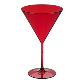 Taça De Martini Acrílico Vermelha El Caribe - 260ml