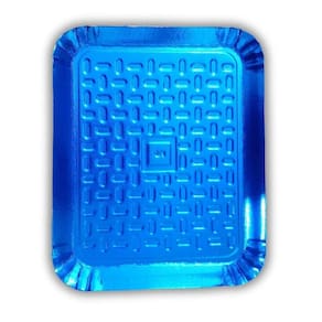 Bandeja Retangular De Papelão Revestido N-5 38cm X 31cm Cor Azul
