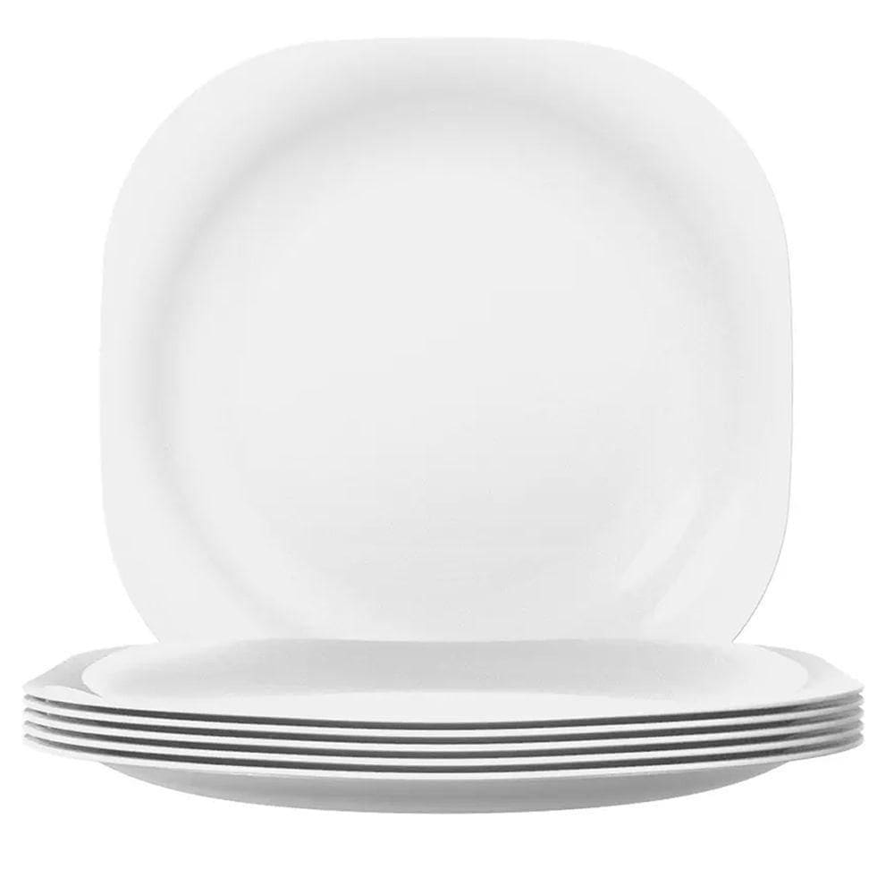 Prato Raso De Vidro Plaza Opaline 27cm 6 Unidades - Nadir 5546