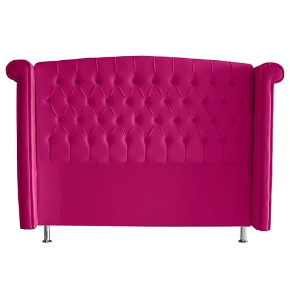 Cabeceira De Cama Box Toquio King 195 Cm Suede Rosa Pink Eli Móveis E Decoração