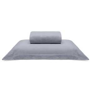 Jogo De Cama Buettner Solteiro Malha 100% Algodão Liso 2 Peças Image Cinza