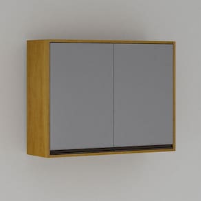 Armário De Cozinha Nala Aéreo 2 Portas Mobilihouse Cinamomo/cinza Acetinado
