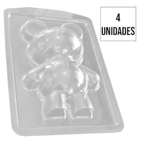 Forma De Silicone Urso Grande - 11,7cm X 18cm - 4 Unidades