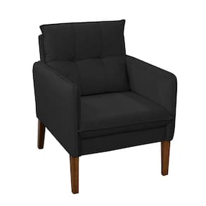 Poltrona Decorativa Liz Sala Escritório E Recepção Suede Preto Eli Móveis E Decoração